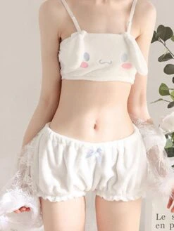 Sweet Lolita Outfits White Sleeveless Pants Cami Top 2-Piece Set Daily Casual Lolita Underwear