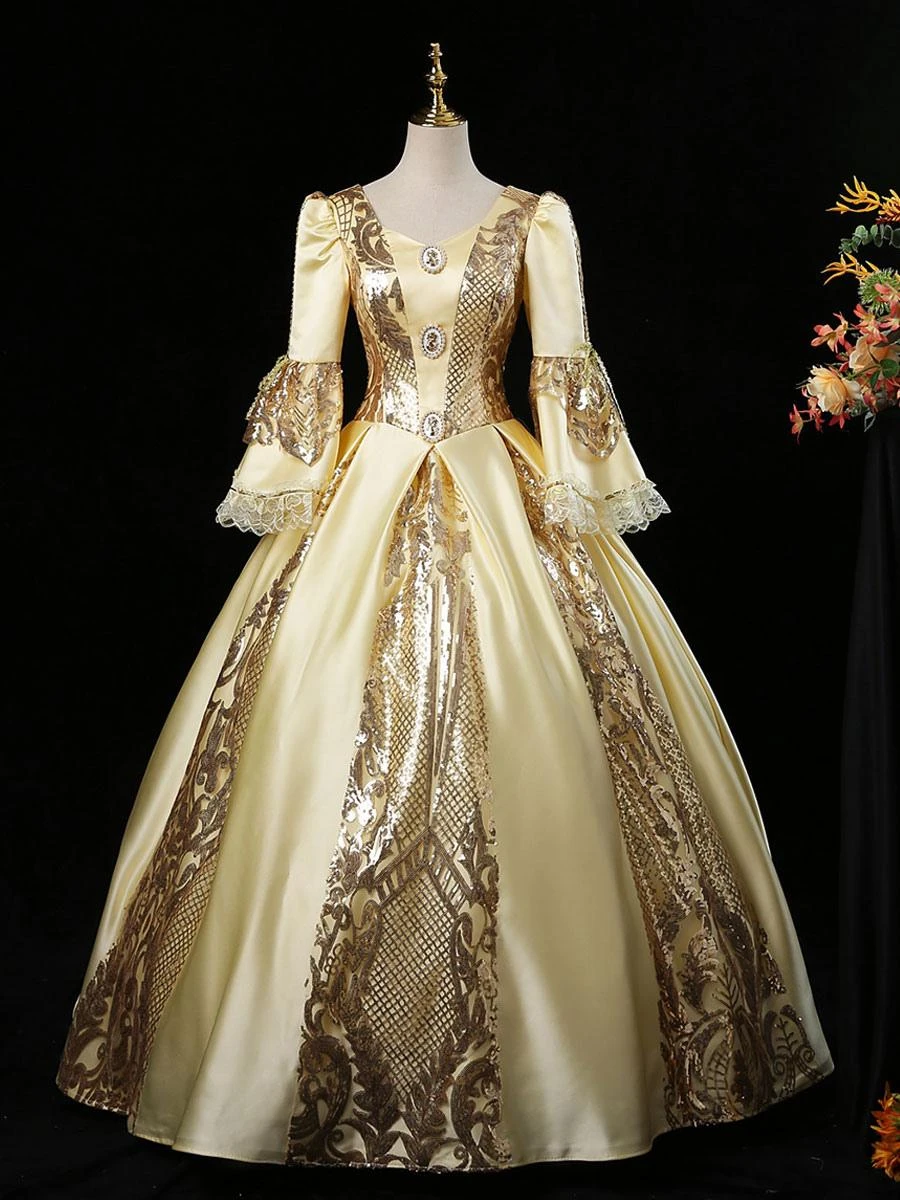 Prom Dress Red Retro Marie Antoinette Costume Masquerade Ball Gown - Image 6