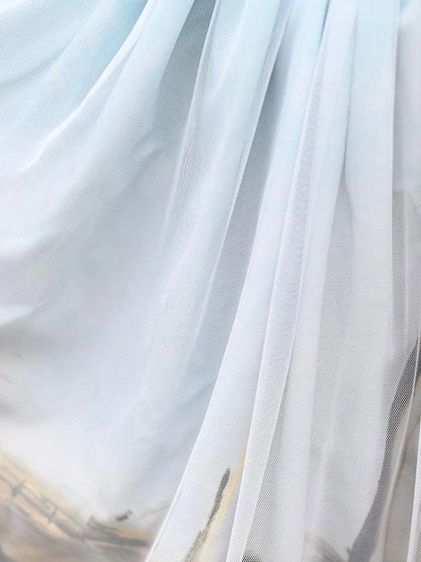 Sweet Lolita Overskirt Lace Light Sky Blue Tea Party Daily Casual Lolita Skirts - Image 7