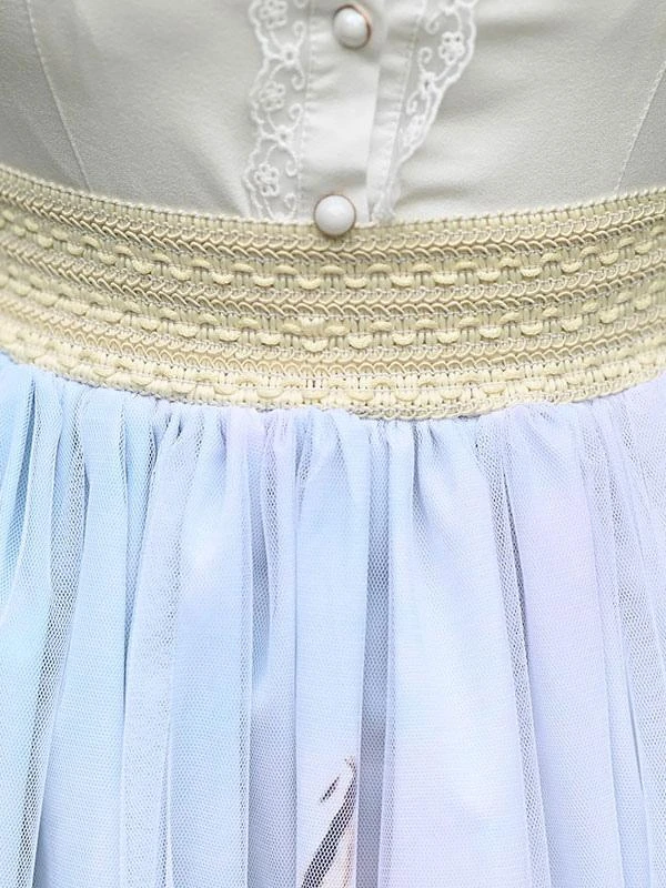 Sweet Lolita Overskirt Lace Light Sky Blue Tea Party Daily Casual Lolita Skirts - Image 8