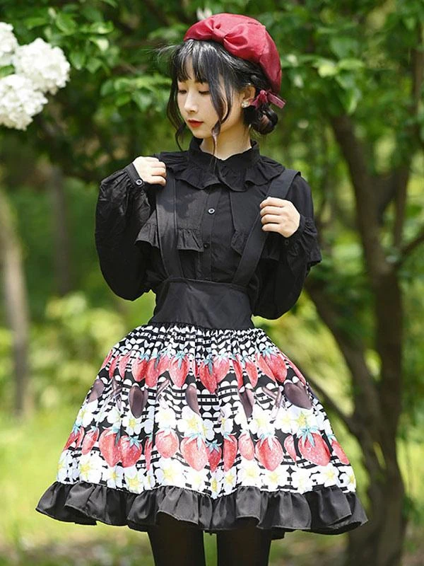Sweet Lolita Overskirt Color Black Lace Tea Party Daily Casual Lolita Skirts - Image 4