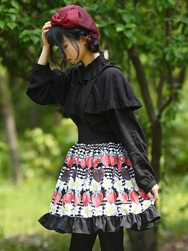 Sweet Lolita Overskirt Color Black Lace Tea Party Daily Casual Lolita Skirts - Image 5
