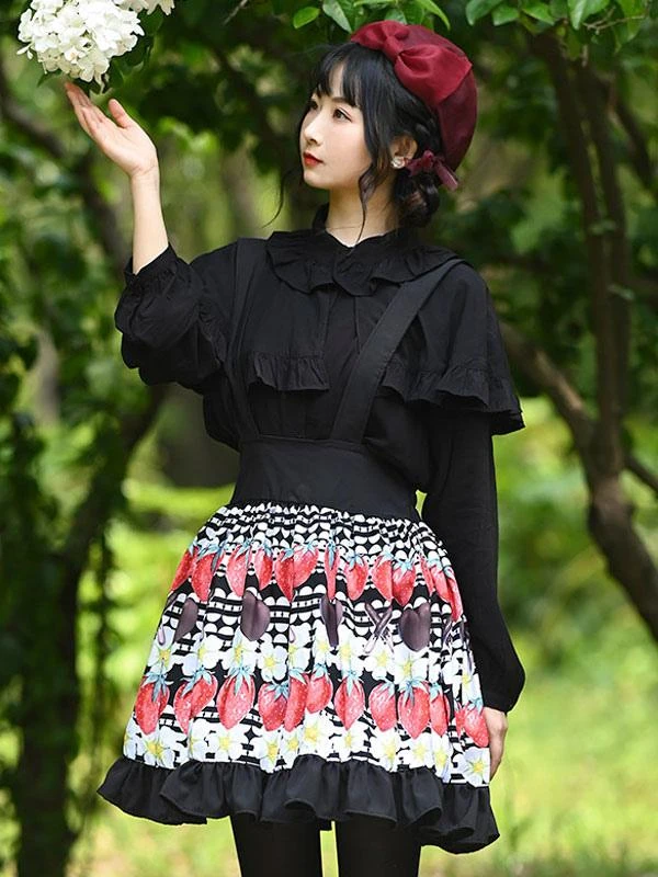 Sweet Lolita Overskirt Color Black Lace Tea Party Daily Casual Lolita Skirts - Image 3