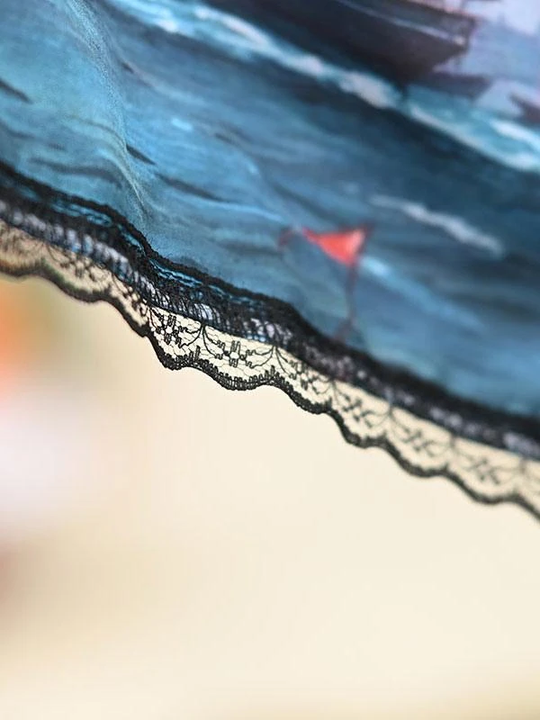 Sweet Lolita Overskirt Light Sky Blue Lace Daily Casual Tea Party Lolita Skirts - Image 7