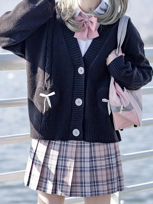 Lolita Sweater Cardigan Pink Bows Polyester Long Sleeves Spring Lolita Outwears - Image 2