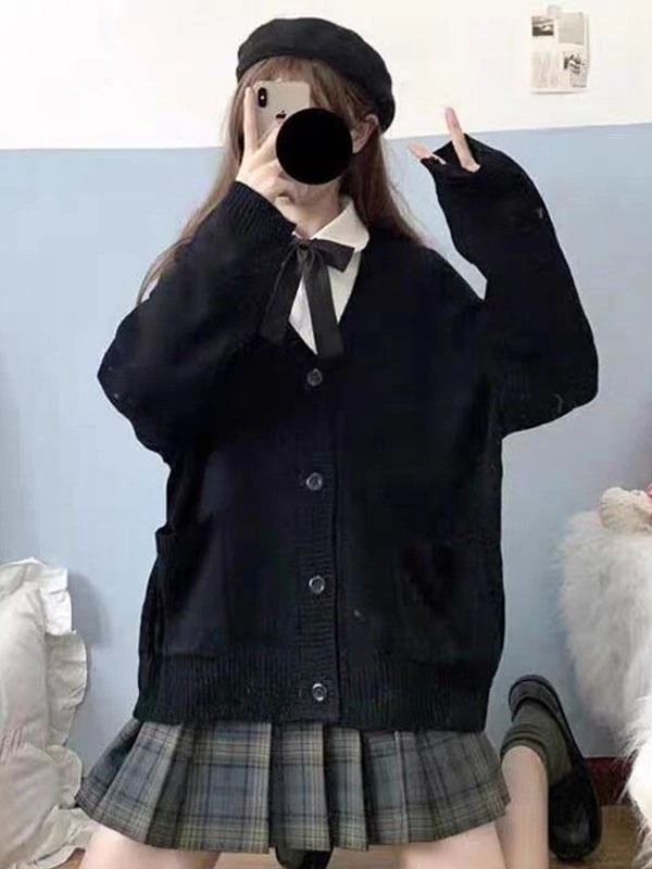 Ecru White Lolita Cardigan Polyester Long Sleeves Spring Lolita Sweater Outwears - Image 5