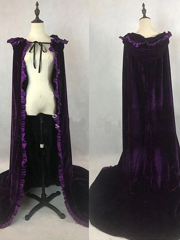 Women Christmas Burgundy Ponchos Cloak Polyester Christmas Holidays Costumes - Image 4