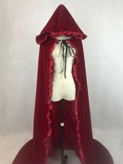 Women Christmas Burgundy Ponchos Cloak Polyester Christmas Holidays Costumes