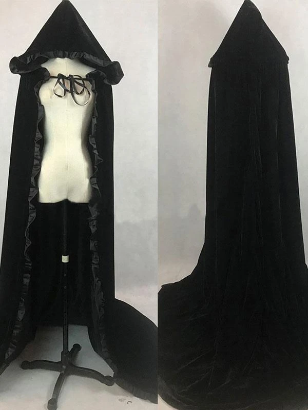 Women Christmas Burgundy Ponchos Cloak Polyester Christmas Holidays Costumes - Image 5