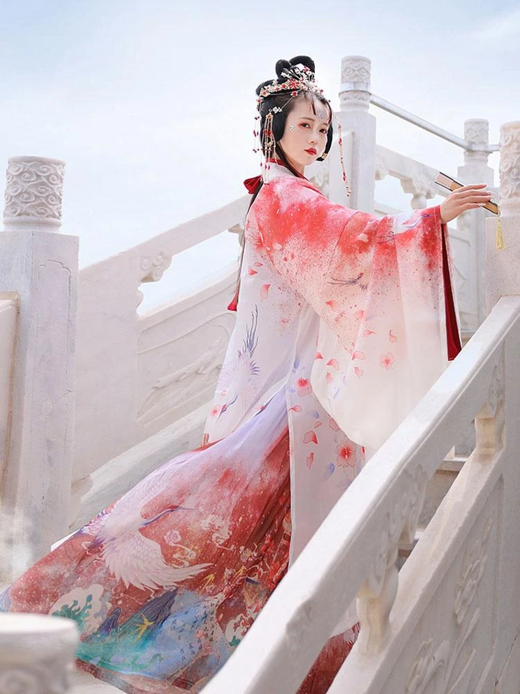 Chinese Style Lolita OP Dress 3-Piece Set Eric White Long Sleeves Polyester Lolita Dress Outfit - Image 2