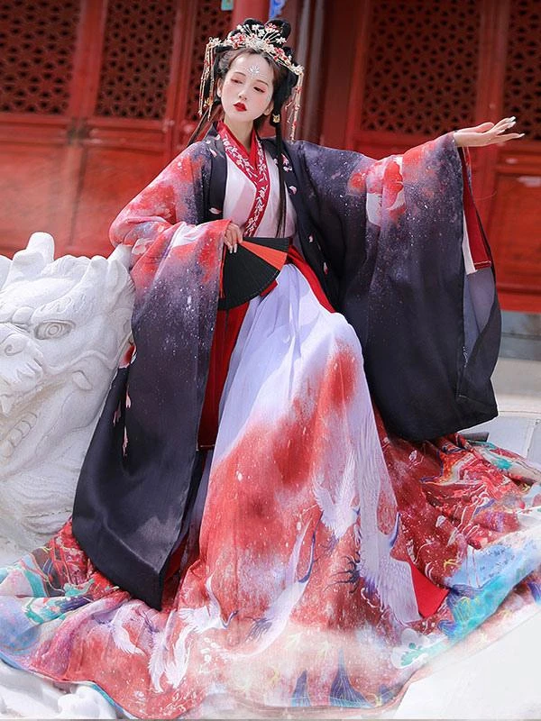 Chinese Style Lolita OP Dress 3-Piece Set Eric White Long Sleeves Polyester Lolita Dress Outfit - Image 5