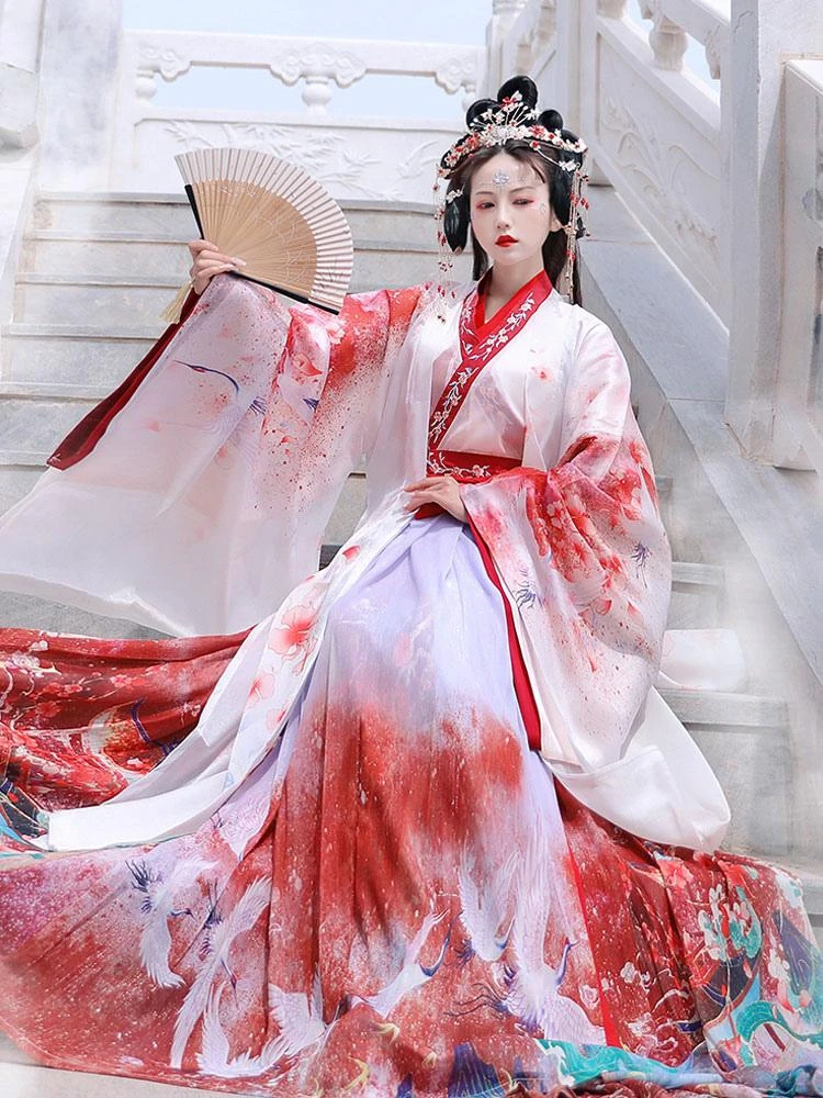 Chinese Style Lolita OP Dress 3-Piece Set Eric White Long Sleeves Polyester Lolita Dress Outfit - Image 3