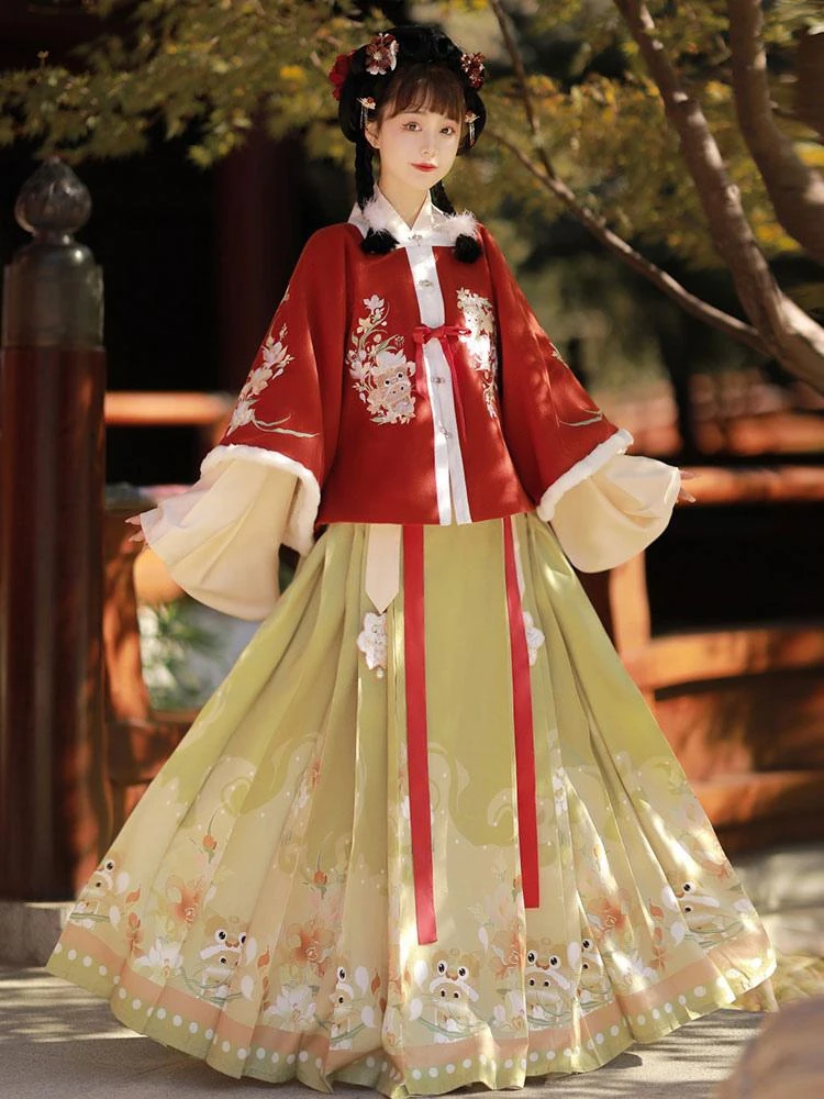 Chinese Style Lolita OP Dress 3-Piece Set Eric White Long Sleeves Lolita Dress Outfit - Image 4