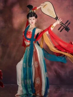 Chinese Style Lolita Dress 3-Piece Set Sleeveless Polyester Lolita Dress Outfit