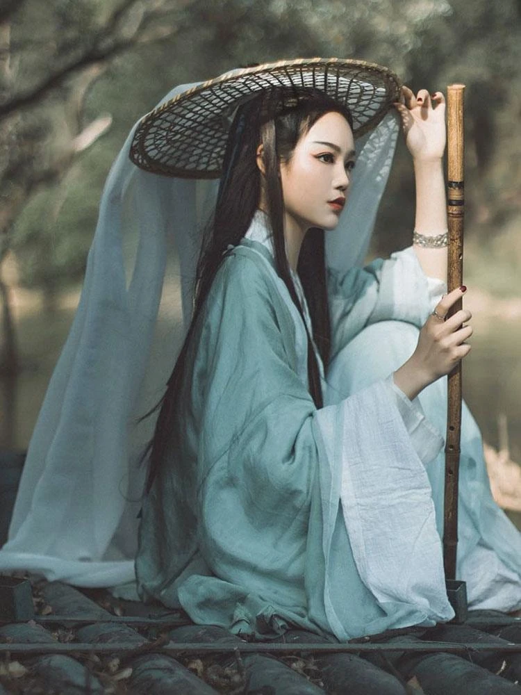 Chinese Style Lolita Dress 2-Piece Set Pale Green Long Sleeve Polyester Lolita Dress Outfit - Image 4