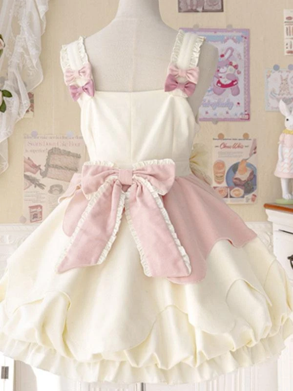 Sweet Lolita 2 Pieces Set Bows Ruffles Polyester Lolita Outfits - Image 9