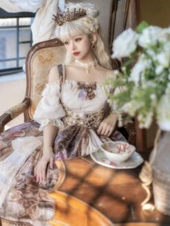 Classic Lolita Dress Fairy Tale Bows Golden Lolita JSK Dress