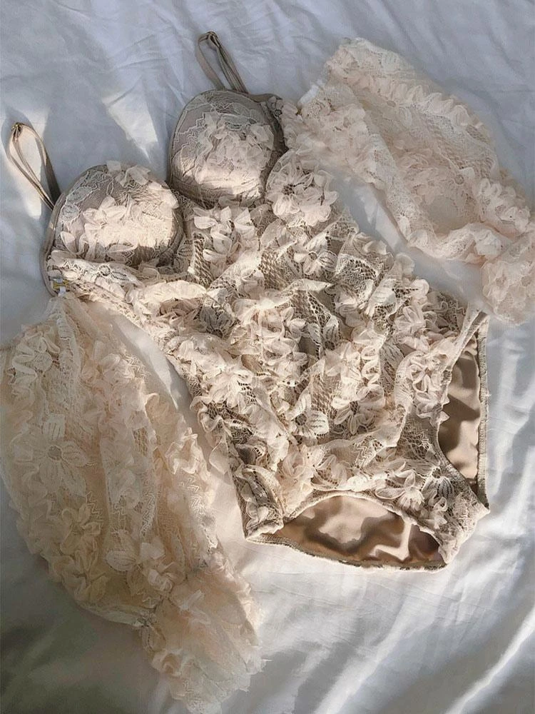 Sweet Swimsuits Lace Ruffles Flowers Jumpsuit - Image 5