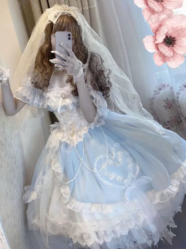 Sweet Lolita Tiered Flounce Sweet Hime Lolita Dress - Image 3