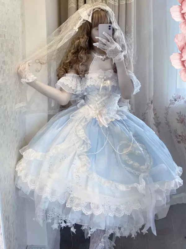 Sweet Lolita Tiered Flounce Sweet Hime Lolita Dress - Image 2