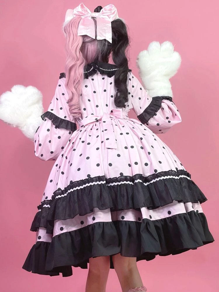 Sweet Lolita Dress Polyester Long Sleeves Ruffles Dress - Image 10