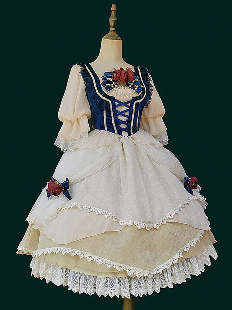 Classic Lolita Outfits Infanta Blue Bows Sleeveless Top Skirt Bowknot - Image 5