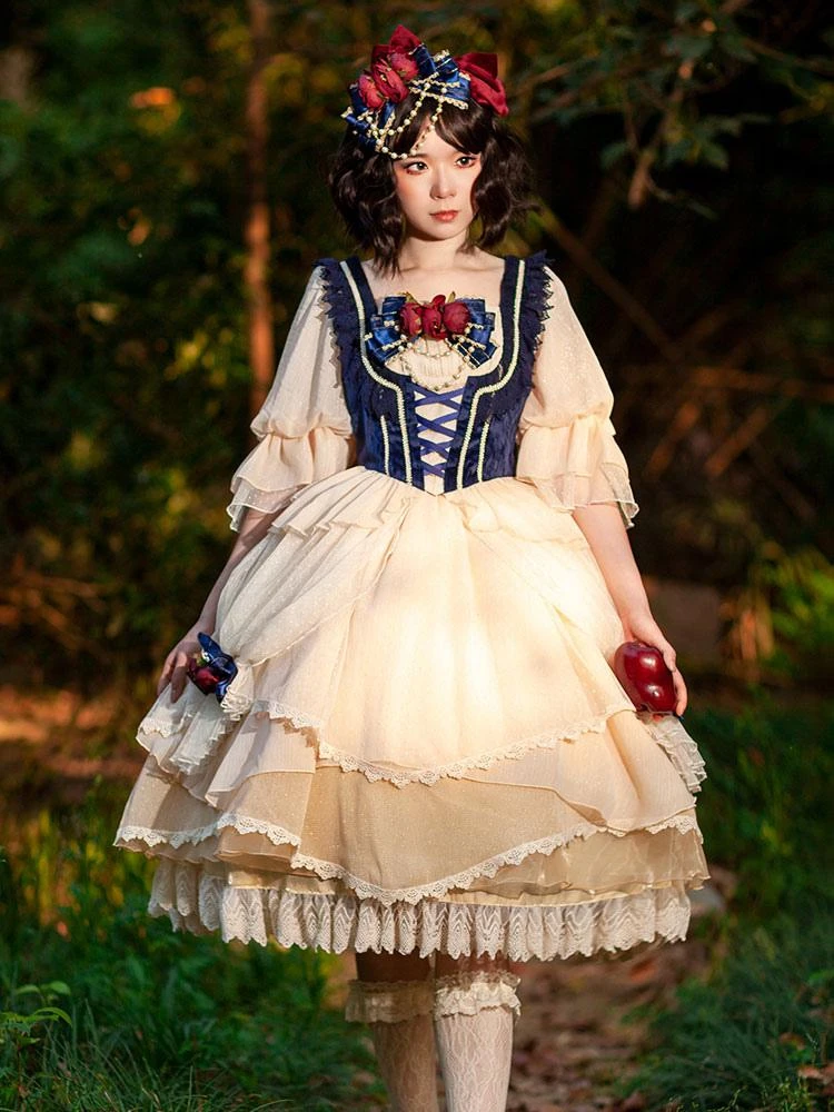 Classic Lolita Outfits Infanta Blue Bows Sleeveless Top Skirt Bowknot - Image 3