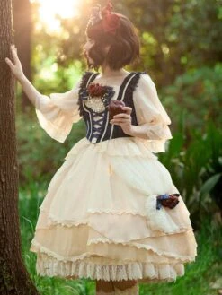 Classic Lolita Outfits Infanta Blue Bows Sleeveless Top Skirt Bowknot