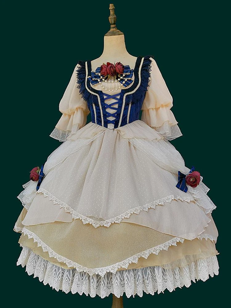 Classic Lolita Outfits Infanta Blue Bows Sleeveless Top Skirt Bowknot - Image 6