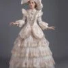 Champagne Retro Costumes Lace Polyester Dress Women's Euro-Style Tunic Marie Antoinette Costume Vintage Clothing