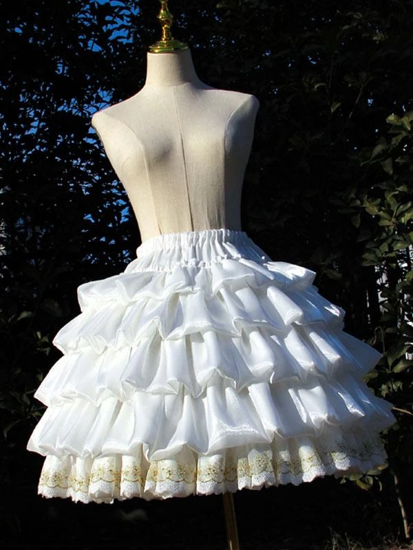 ROCOCO Style Lolita Petticoats Polyester Ruffles Gothic Lolita Petticoat Woman's White Lace Lolita Skirt - Image 2