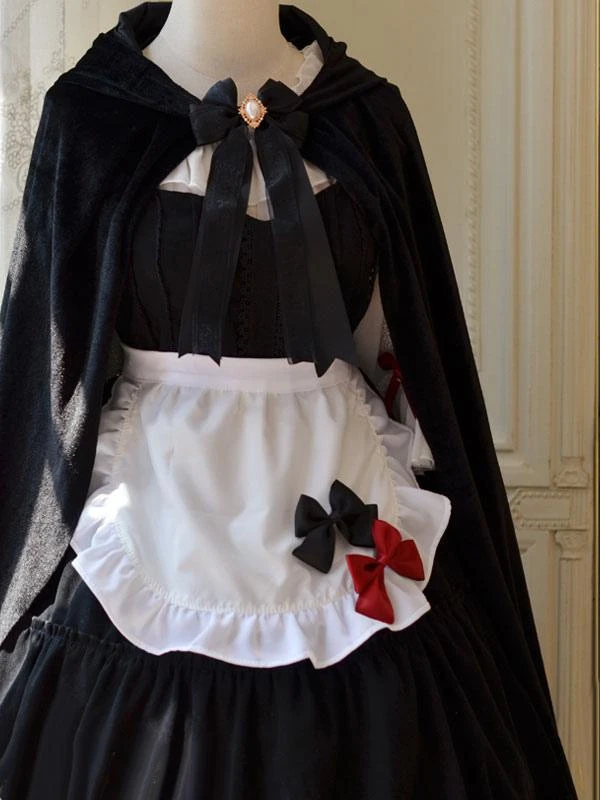 Gothic Lolita Poncho Black Polyester Spring Lolita Outwears - Image 2
