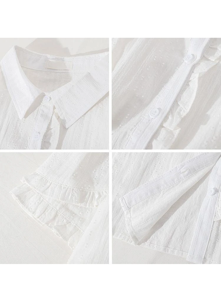 Sweet Lolita Blouses White Short Sleeves Lace Lolita Top Lolita Shirt - Image 5