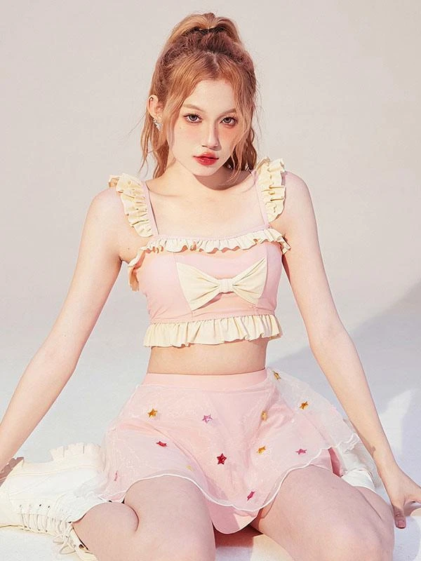 Sweet Lolita Outfits Pink Ruffles Bows Sleeveless Outfits - Image 4