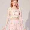 Sweet Lolita Outfits Pink Ruffles Bows Sleeveless Outfits