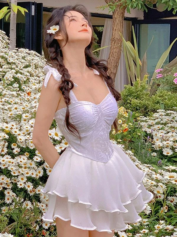 Sweet Lolita Outfits White Ruffles Sleeveless Jumpsuit - Image 6