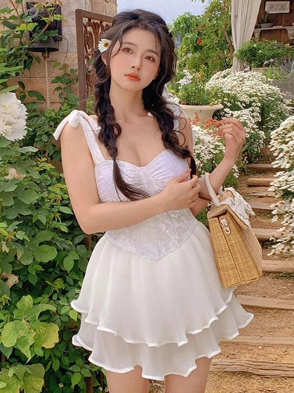Sweet Lolita Outfits White Ruffles Sleeveless Jumpsuit - Image 4