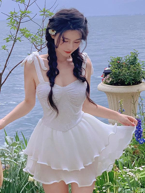 Sweet Lolita Outfits White Ruffles Sleeveless Jumpsuit - Image 2