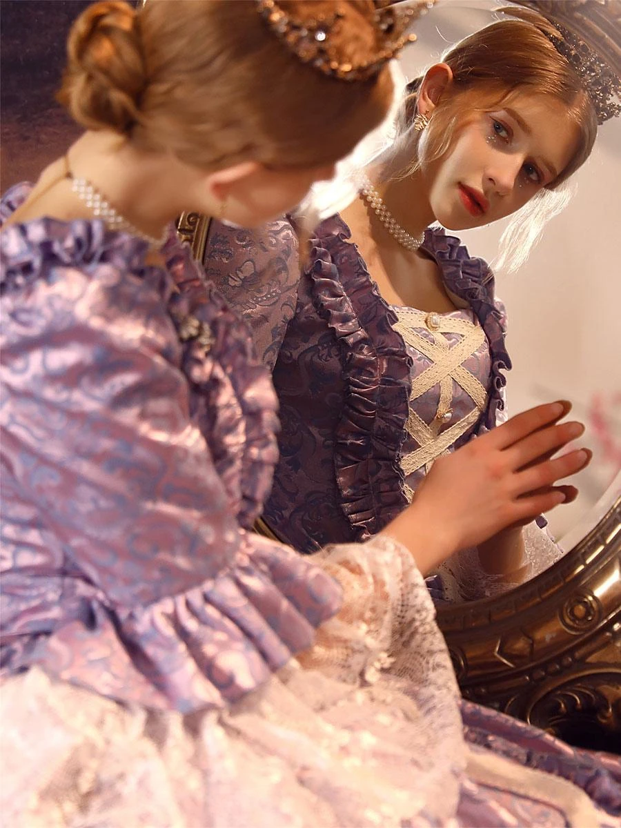 Purple Retro Costumes Polyester Dress Women's Retro Marie Antoinette Costume 18th Century Costume - Image 4