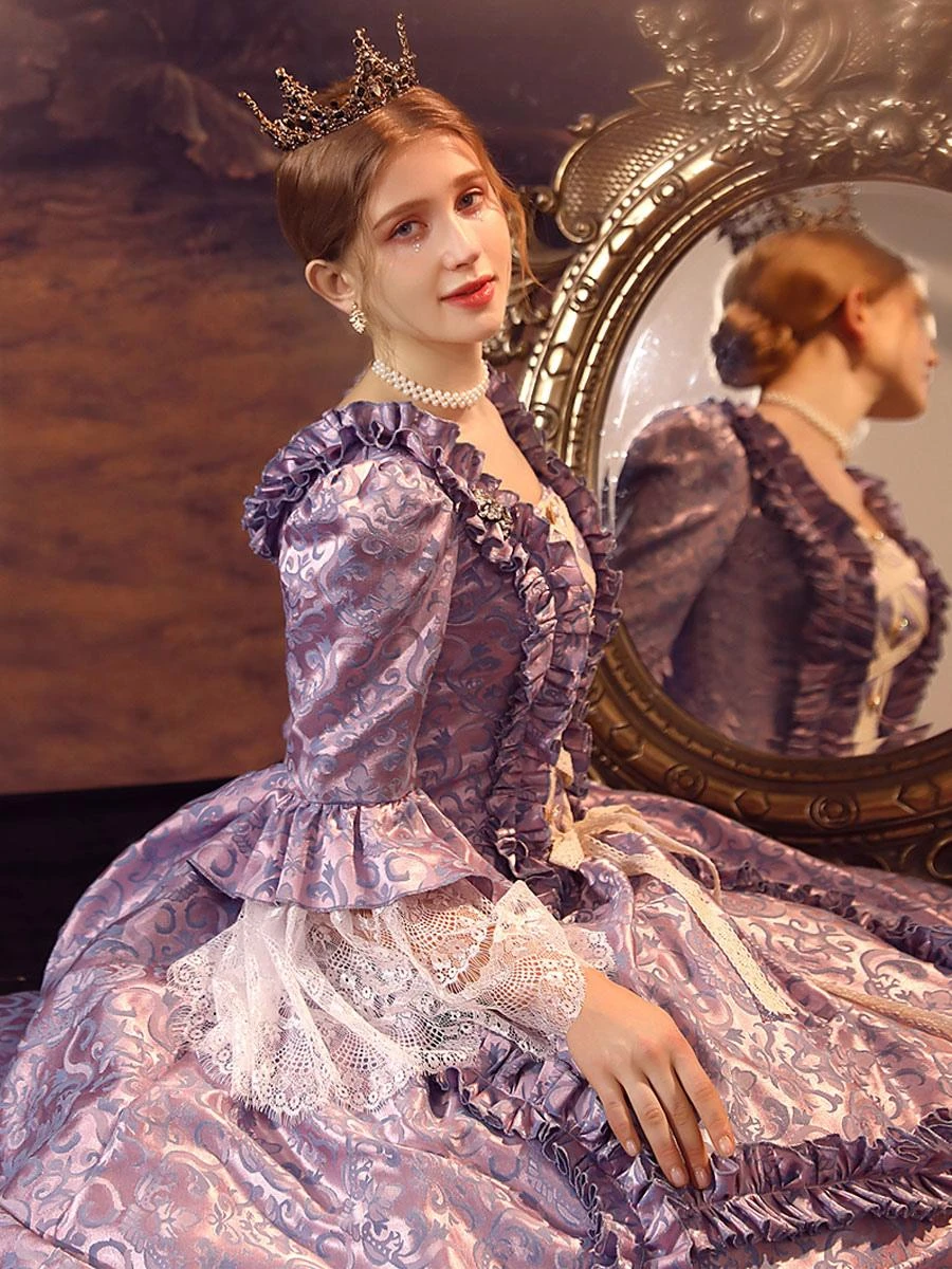 Purple Retro Costumes Polyester Dress Women's Retro Marie Antoinette Costume 18th Century Costume - Image 5