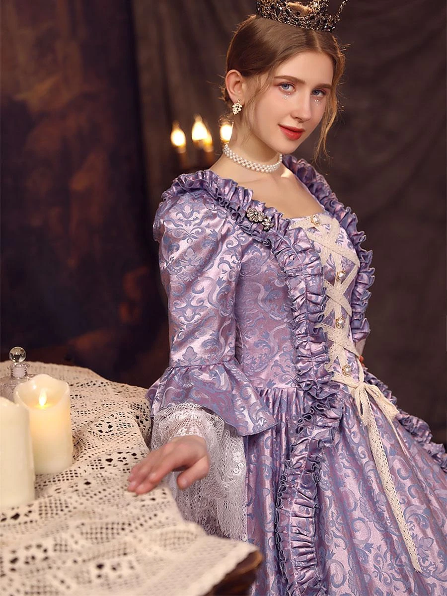 Purple Retro Costumes Polyester Dress Women's Retro Marie Antoinette Costume 18th Century Costume - Image 7