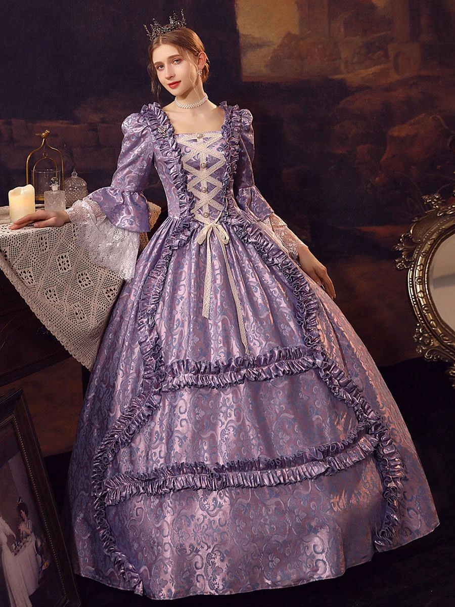 Purple Retro Costumes Polyester Dress Women's Retro Marie Antoinette Costume 18th Century Costume - Image 3