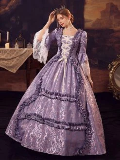 Purple Retro Costumes Polyester Dress Women's Retro Marie Antoinette Costume 18th Century Costume