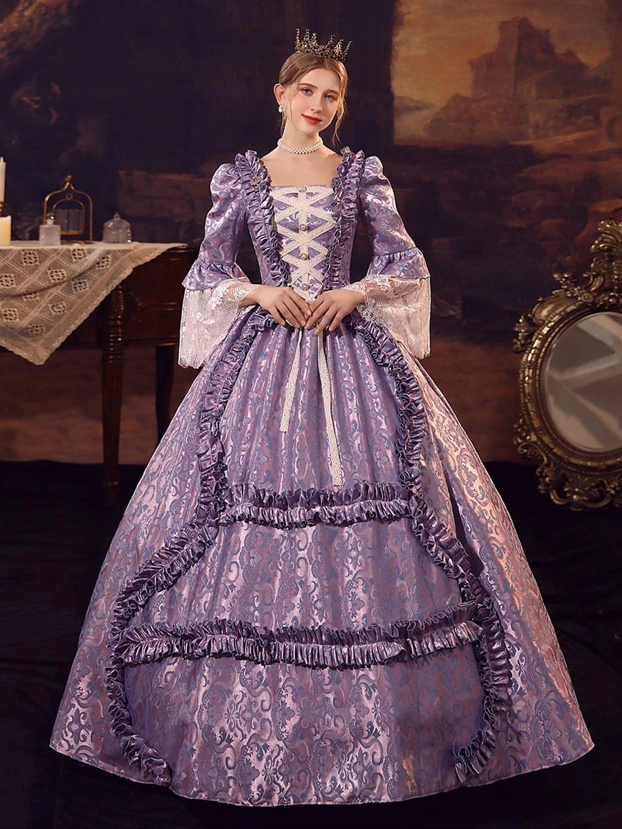Purple Retro Costumes Polyester Dress Women's Retro Marie Antoinette Costume 18th Century Costume - Image 2