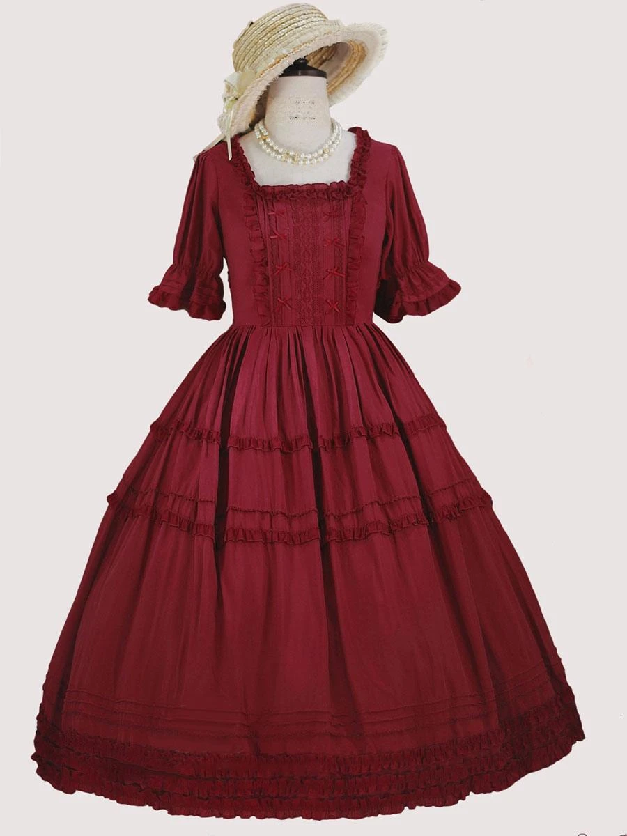 Sweet Lolita Dress Polyester Short Sleeves Ruffles Dress Lolita Dress - Image 7