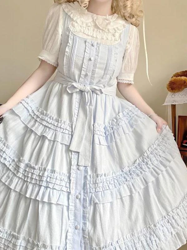 Sweet Lolita Blouses Lolita Top White Short Sleeves Ruffles Lolita Shirt - Image 3