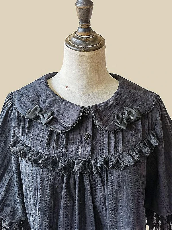 Sweet Lolita Blouses Infanta White Short Sleeves Lolita Top Lace Pleated Lolita Shirt - Image 10