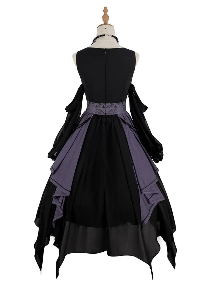 Chinese Style Lolita Dress Chains Sleeveless Polyester Chinese Style Two-Tone Black Chinese Style Lolita - Image 9