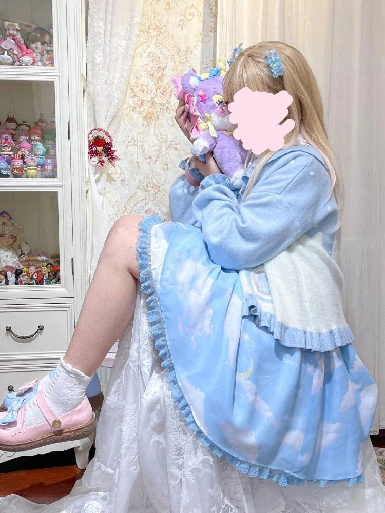 Sweet Lolita Coats Black Ruffles Bows Polyester Overcoat Coat Winter Lolita Outwears - Image 5