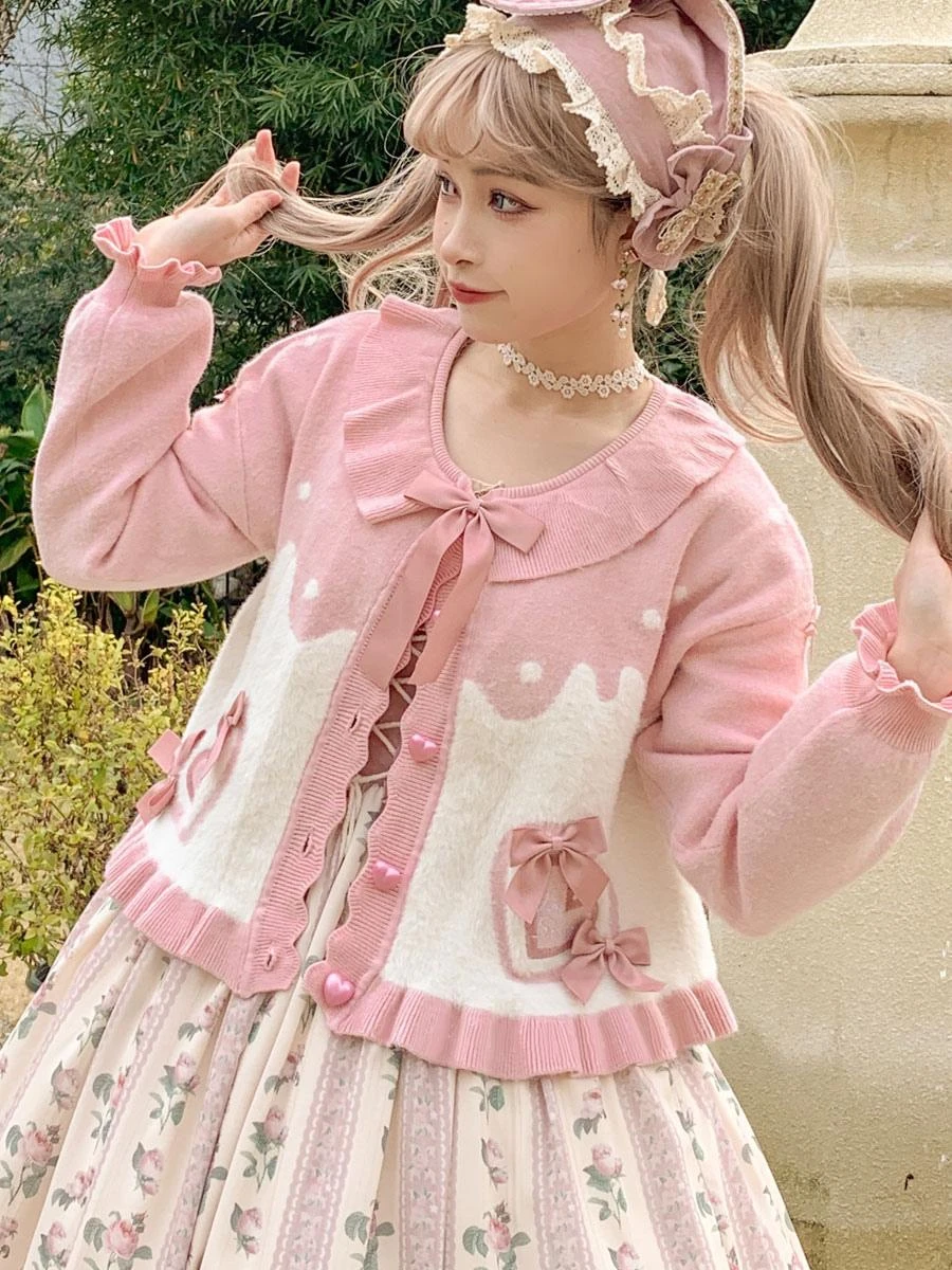 Sweet Lolita Coats Black Ruffles Bows Polyester Overcoat Coat Winter Lolita Outwears - Image 2